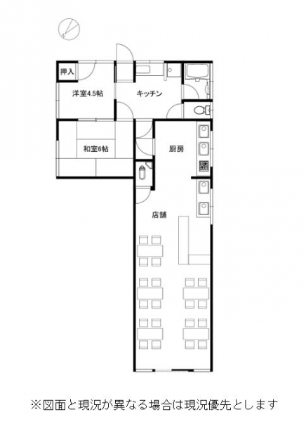 伊豆高原 郁丸店舗1号室 間取り図